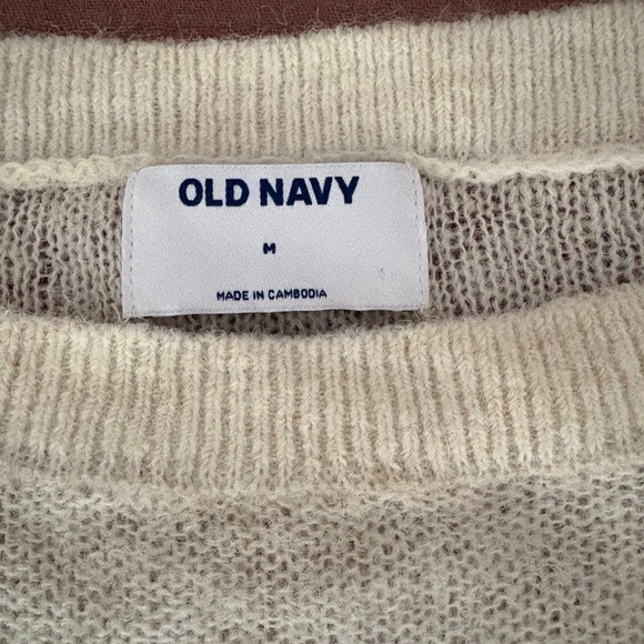 Old Navy Women's Sweater - Cream, Gray, and Tan - Picture 2 of 5